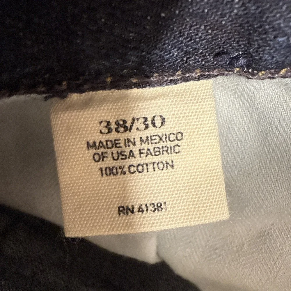JEANS STRAIGHT Polo Ralph Lauren Men 38x30 Slim  Dark Wash Distress